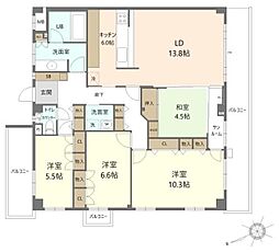 アトリウム白鷺 2階4LDKの間取り