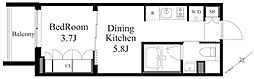 ラティエラ上野入谷 1DKの間取図画像