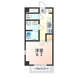 南海高野線 沢ノ町駅 徒歩5分の賃貸マンション 3階1Kの間取り