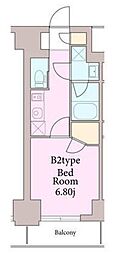 リージア曙橋 1Kの間取図画像