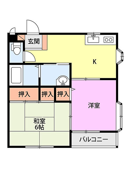 フラワーハイツ長岡 105｜新潟県長岡市蓮潟３丁目(賃貸アパート2DK・1階・44.63㎡)の写真 その2