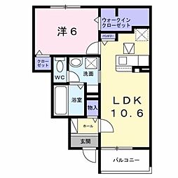ボンズコート 1LDKの間取図画像