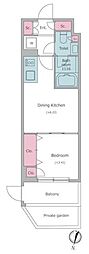 Due二子新地 1DKの間取図画像