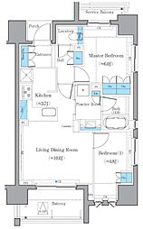 ヴィークグレイス三番町 2LDKの間取図画像