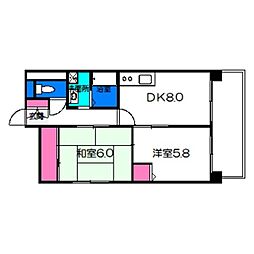 コウジィーコート大南 1LDKの間取図画像
