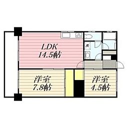 セレス駅南 2LDKの間取図画像