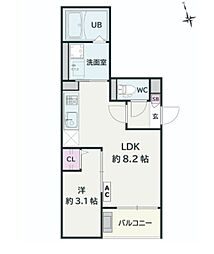 Jack kasumigasekihigashiI 1LDKの間取図画像