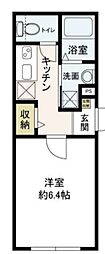 エスメラルダ大森 1Kの間取図画像