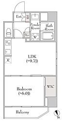 ルミークアン北上野 2階1LDKの間取り