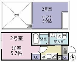 パークメゾン鷺沼 1Kの間取図画像