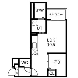 Jack miyaharaII 1LDKの間取図画像