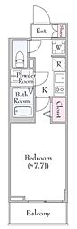 Log登戸Station side 1Kの間取図画像