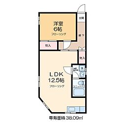 伊藤ビル 2階1LDKの間取り