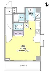 リバーレ秋葉原 9階ワンルームの間取り