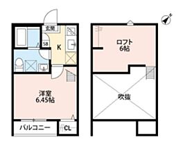 シュテルン大宮 1Kの間取図画像