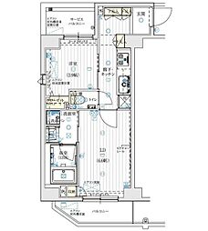 京急空港線 大鳥居駅 徒歩4分の賃貸マンション 10階1LDKの間取り