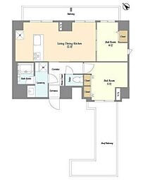 GRANSITE東大前 6階2LDKの間取り