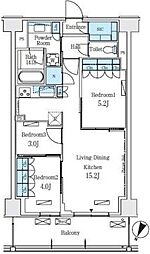 ロイヤルパークス赤羽ノース 9階3LDKの間取り