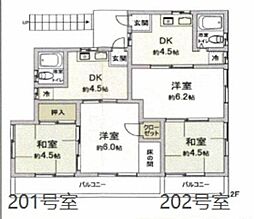 メゾンマキ 2階2DKの間取り