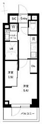 URBANPARKタカイド 1DKの間取図画像