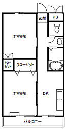 丸伸ビル 2Kの間取図画像