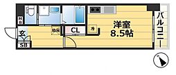 WillDo浜崎通 ワンルームの間取図画像