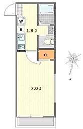 コンフォート蕨WEST 1Kの間取図画像