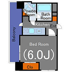ＨＦ銀座レジデンス 2階1Kの間取り