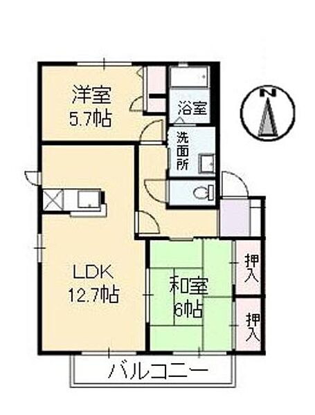 カーサプリメーラＲ A0201｜山口県柳井市南町６丁目(賃貸アパート2LDK・2階・57.69㎡)の写真 その2