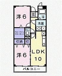 マリブガーデン 2LDKの間取図画像