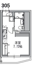市川市香取2丁目マンション ワンルームの間取図画像