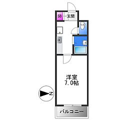 ノアーズアーク88 1Kの間取図画像