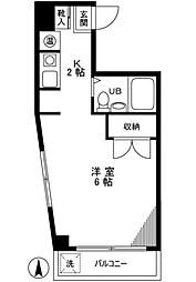 パークハイム 4階1Kの間取り