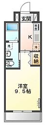 アレッサーノ 1Kの間取図画像