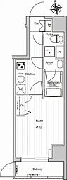 PREMIUMCUBEG東新宿 1Kの間取図画像