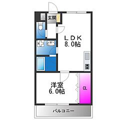 フェニックスロベニュー 1LDKの間取図画像
