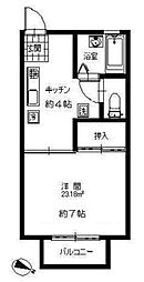 コーポ藤 1Kの間取図画像