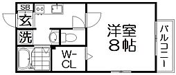 コンフォート2 1Kの間取図画像