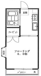 プリムローズ 2階1Kの間取り