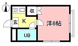 ヴィラ・アミティ 1Kの間取図画像