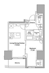ザ・パークハビオ本郷菊坂 9階1LDKの間取り