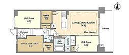 ドゥーエ町屋2 2SLDKの間取図画像