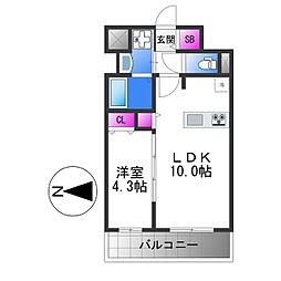 GrandPacific田島Luxe 1LDKの間取図画像