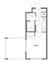 ガーデン荏原中延 1Kの間取図画像