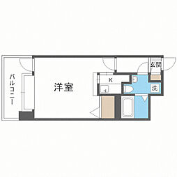 エステート・モア白金クロス 1Kの間取図画像