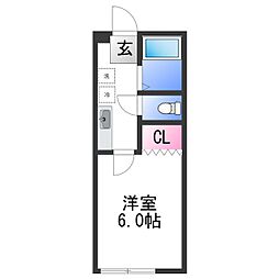 エクストリーム直川 1Kの間取図画像
