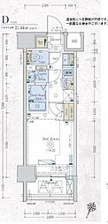 Genovia阪東橋2スカイガーデン 1Kの間取図画像
