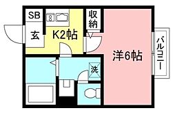 NEWレトア1999 1Kの間取図画像