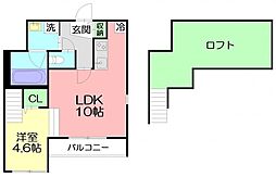 DreamStageCanePalazzo 1SLDKの間取図画像
