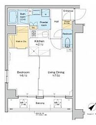 プラウドフラット墨田曳舟 4階1LDKの間取り